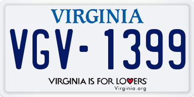 VA license plate VGV1399