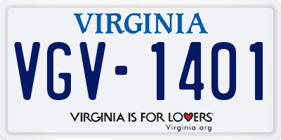 VA license plate VGV1401
