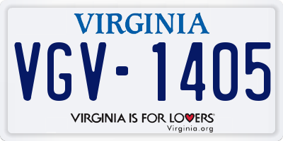 VA license plate VGV1405