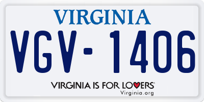 VA license plate VGV1406