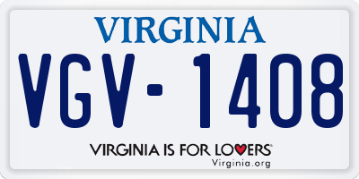 VA license plate VGV1408