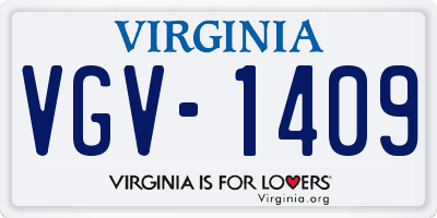VA license plate VGV1409
