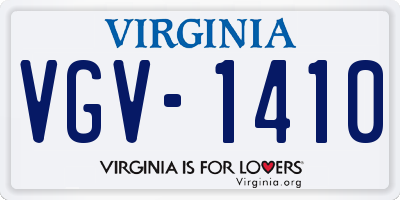 VA license plate VGV1410