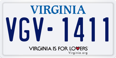 VA license plate VGV1411