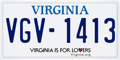 VA license plate VGV1413