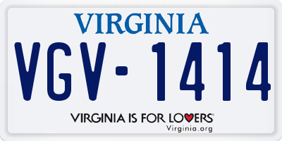 VA license plate VGV1414