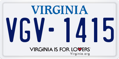 VA license plate VGV1415