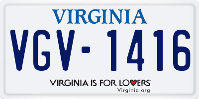 VA license plate VGV1416