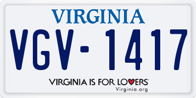 VA license plate VGV1417