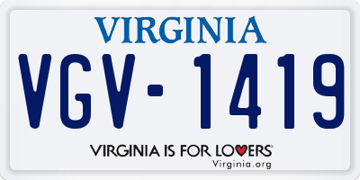 VA license plate VGV1419
