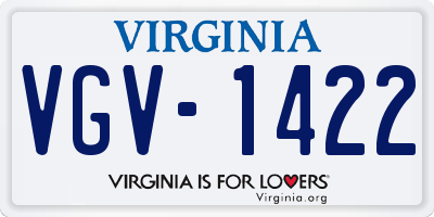 VA license plate VGV1422