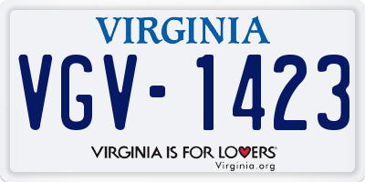 VA license plate VGV1423