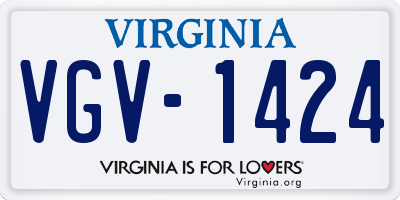 VA license plate VGV1424