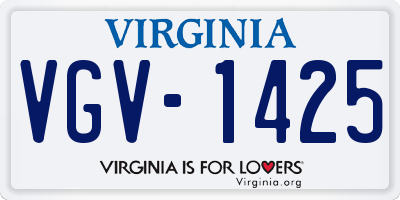 VA license plate VGV1425