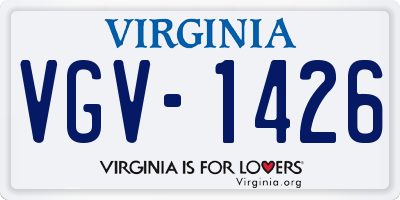 VA license plate VGV1426