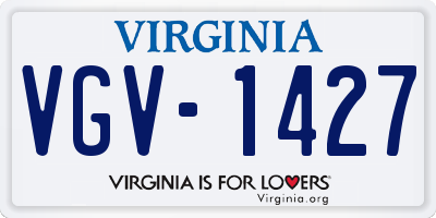VA license plate VGV1427