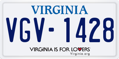 VA license plate VGV1428
