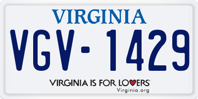VA license plate VGV1429