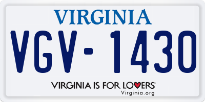VA license plate VGV1430