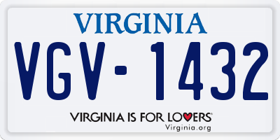 VA license plate VGV1432
