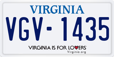 VA license plate VGV1435
