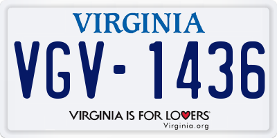 VA license plate VGV1436