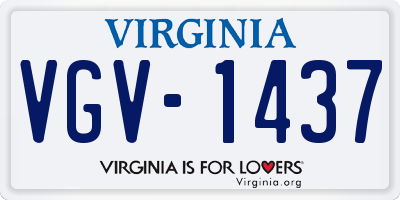 VA license plate VGV1437