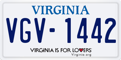 VA license plate VGV1442