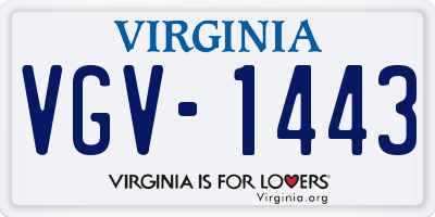 VA license plate VGV1443
