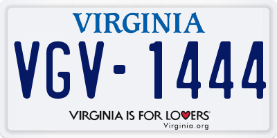 VA license plate VGV1444