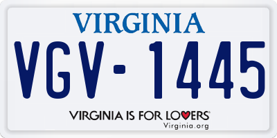 VA license plate VGV1445