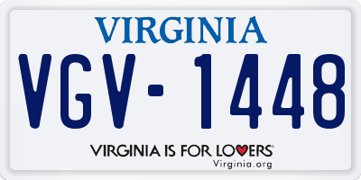 VA license plate VGV1448