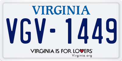 VA license plate VGV1449