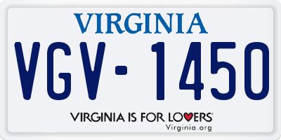 VA license plate VGV1450