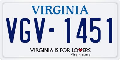 VA license plate VGV1451