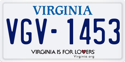 VA license plate VGV1453