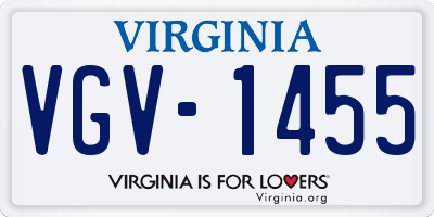 VA license plate VGV1455