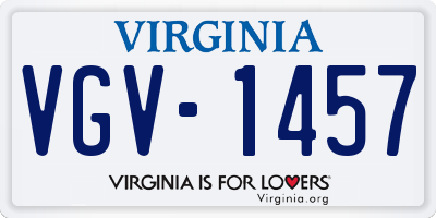VA license plate VGV1457
