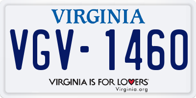 VA license plate VGV1460