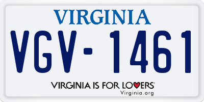VA license plate VGV1461