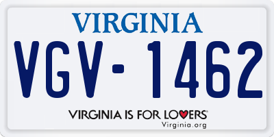 VA license plate VGV1462