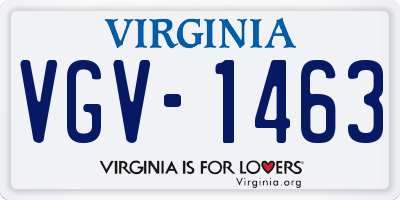 VA license plate VGV1463