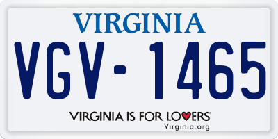 VA license plate VGV1465