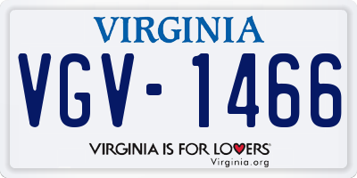 VA license plate VGV1466