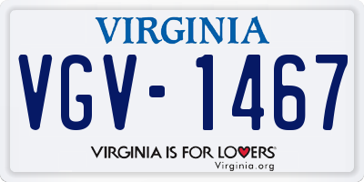 VA license plate VGV1467