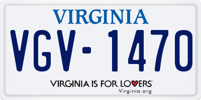 VA license plate VGV1470