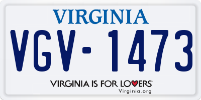 VA license plate VGV1473