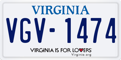 VA license plate VGV1474