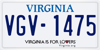 VA license plate VGV1475