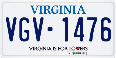 VA license plate VGV1476